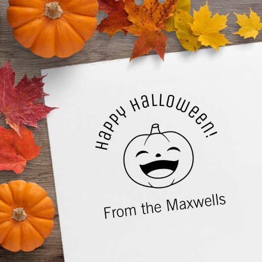 Lachender Halloween-Kürbis-Torbogen-Gruß Gummistempel