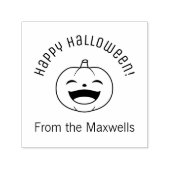 Lachender Halloween-Kürbis-Torbogen-Gruß Permastempel (Design)