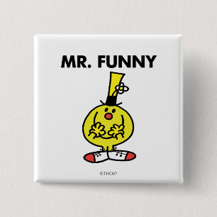 Lachender Herr Funny mit Blume Button