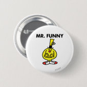 Lachender Herr Funny mit Blume Button (Vorne & Hinten)