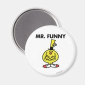 Lachender Herr Funny mit Blume Magnet (Vorderseite/Rückseite)