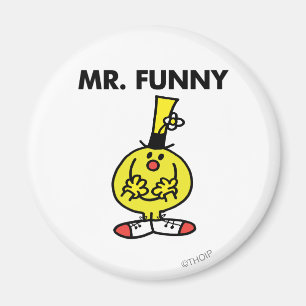Lachender Herr Funny mit Blume Magnet
