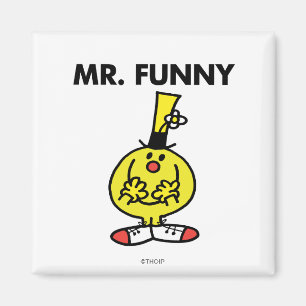 Lachender Herr Funny mit Blume Magnet