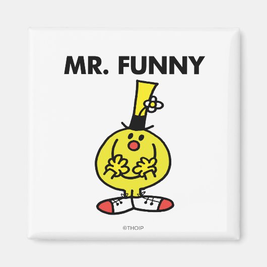 Lachender Herr Funny mit Blume Magnet (Vorne)