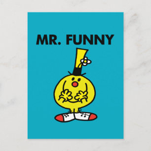 Lachender Herr Funny mit Blume Postkarte