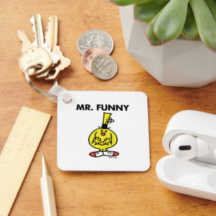 Lachender Herr Funny mit Blume Schlüsselanhänger
