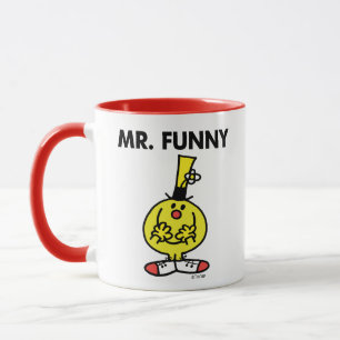Lachender Herr Funny mit Blume Tasse