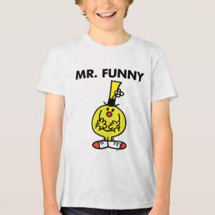 Lachender Herr Funny mit Blume Tri-Blend Shirt