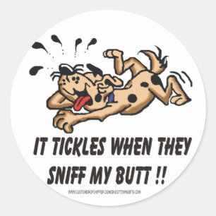 Lachender Hund 1 Runder Aufkleber