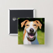 Lachender Hund Getty Bild-| Button (Vorne & Hinten)