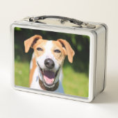 Lachender Hund Getty Bild-| Metall Lunch Box (Rückseite)
