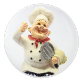 Lachender Koch mit Wannentonwarenfigürchen Keramikknauf (Vorderseite)