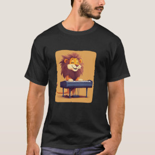 Lachender Löwe spielt auf dem Flügel T-Shirt