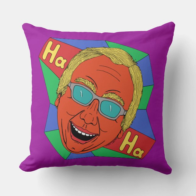 Lachender Mann (Künstlerisches Selbstportrait) Kissen (Vorderseite)
