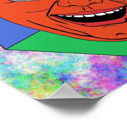 Lachender Mann (Künstlerisches Selbstportrait) Poster (Ecke)