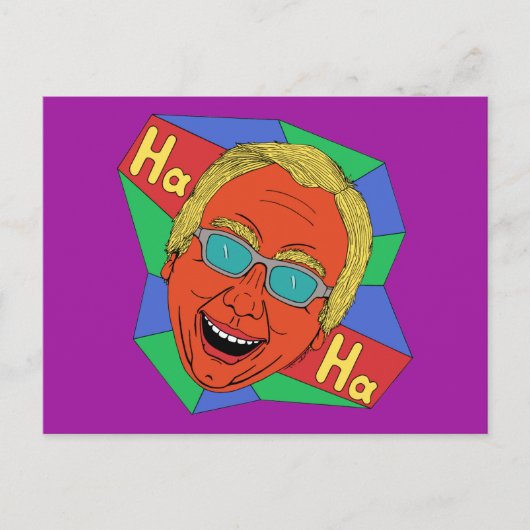 Lachender Mann (Künstlerisches Selbstportrait) Postkarte (Vorderseite)