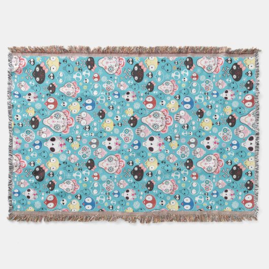 Lachender Schädel der Beschaffenheit Decke (Vorderseite)