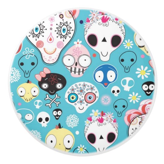 Lachender Schädel der Beschaffenheit Keramikknauf (Vorderseite)