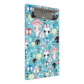 Lachender Schädel der Beschaffenheit Mini Klemmbrett (Schrägansicht)