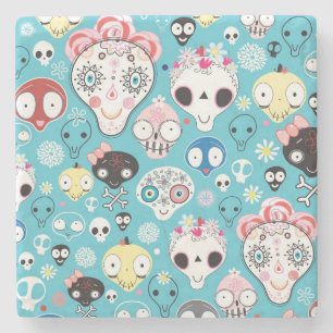 Lachender Schädel der Beschaffenheit Steinuntersetzer