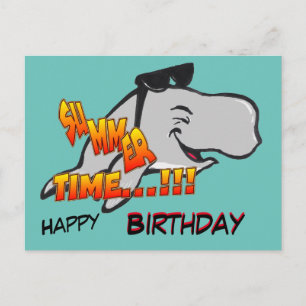 Lachender Wal Happy Birthday Grußkarte Postkarte