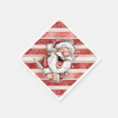 Lachender Weihnachtsmann lustig Serviette (Ecke)