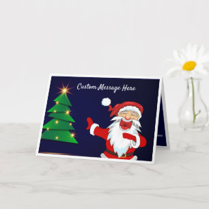 Lachender Weihnachtsmann lustiger Weihnachtsbaum F Karte