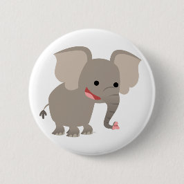 Lachendes Cartoon-Elefant-Knopf-Abzeichen Button