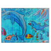 lachendes Delphinglasschneidenbrett Schneidebrett (Vorderseite)