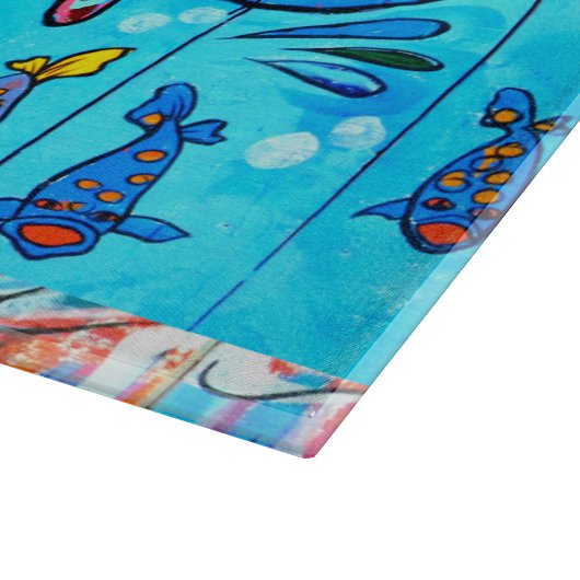 lachendes Delphinglasschneidenbrett Schneidebrett (Ecke)