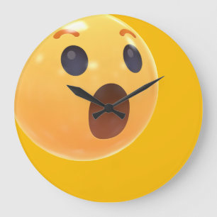 Lachendes Emoji-Gesicht mit lustigem Ausdruck Große Wanduhr