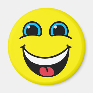 Lachendes Emoji stellen Gelb gegenüber Magnet