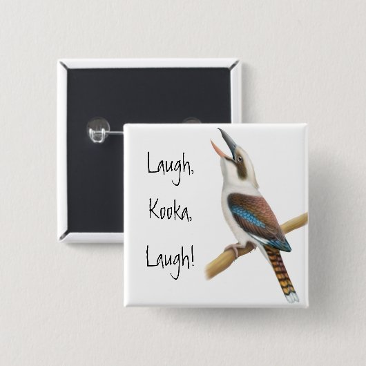 Lachendes Kookaburra Button (Vorne & Hinten)
