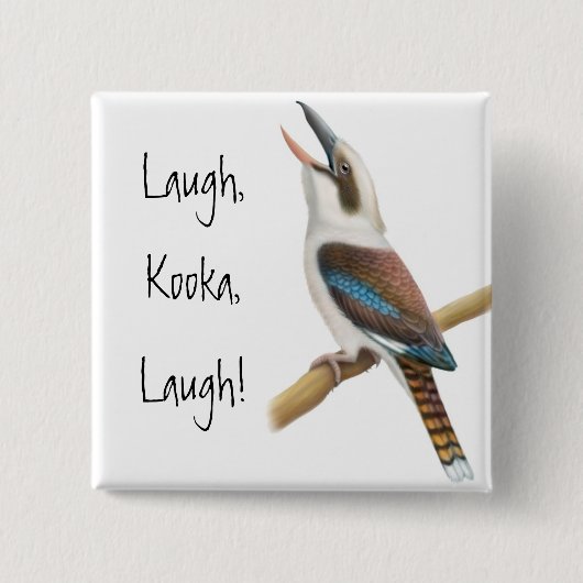 Lachendes Kookaburra Button (Vorderseite)