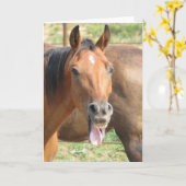 Lachendes Pferd Karte (Gelbe Blume)