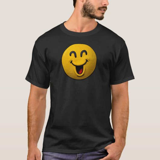 Lachendes Smiley-Emoji T-Shirt (Vorderseite)