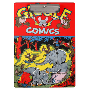 Lachendes Tier Elefant Vintage Comics Klemmbrett