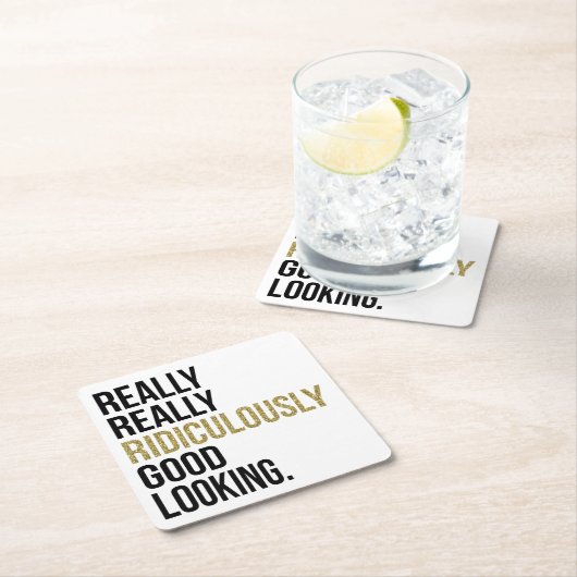 Lächerlich gutes Zitat Rechteckiger Pappuntersetzer (Vor Ort)