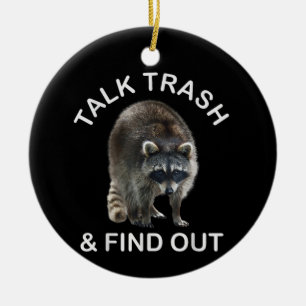 Lächerliche Raccoon & Raccoon Kleider sprechen Mül Keramik Ornament