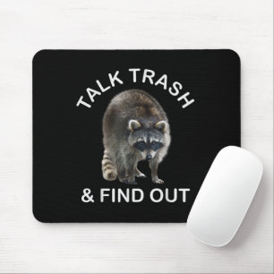 Lächerliche Raccoon & Raccoon Kleider sprechen Mül Mousepad