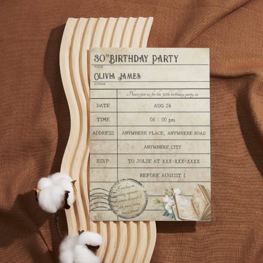 Lächerliche Vintage Bibliothekskartenbücher jeden Einladung