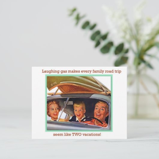 Lachgas Postkarte (Stehend Vorderseite)