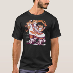 Lachhafte Retro-Katzen auf Rollschuhen (ART BACK) T-Shirt