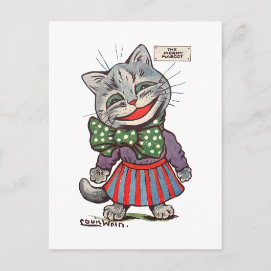 Laching Cat, Louis Wain Postkarte (Vorderseite)