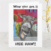 "LACHING DONKEY GREETING" ZUM "11." GEBURTSTAG KARTE (Gelbe Blume)