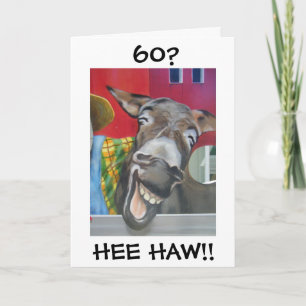 "LACHING DONKEY GREETING" ZUM "60." GEBURTSTAG KARTE