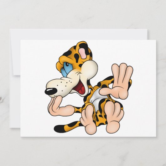 Laching Leopard Einladungen (Vorderseite)