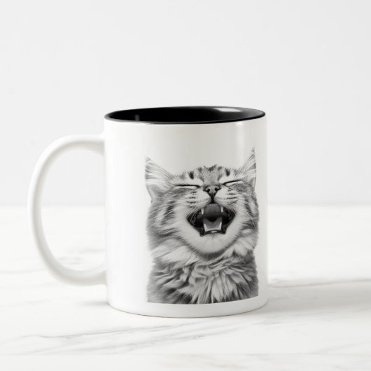 Lachkatze Zweifarbige Tasse (Links)