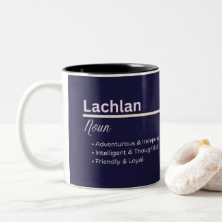 Lachlan Boy Personalized Name Definition Zweifarbige Tasse