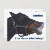 Lächle! Es ist dein Geburtstag! Pferd Postkarte (Vorne/Hinten)